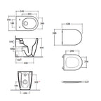 Sanitari filomuro rimless 53 cm Ceramica Globo Mode Wc scarico Multi