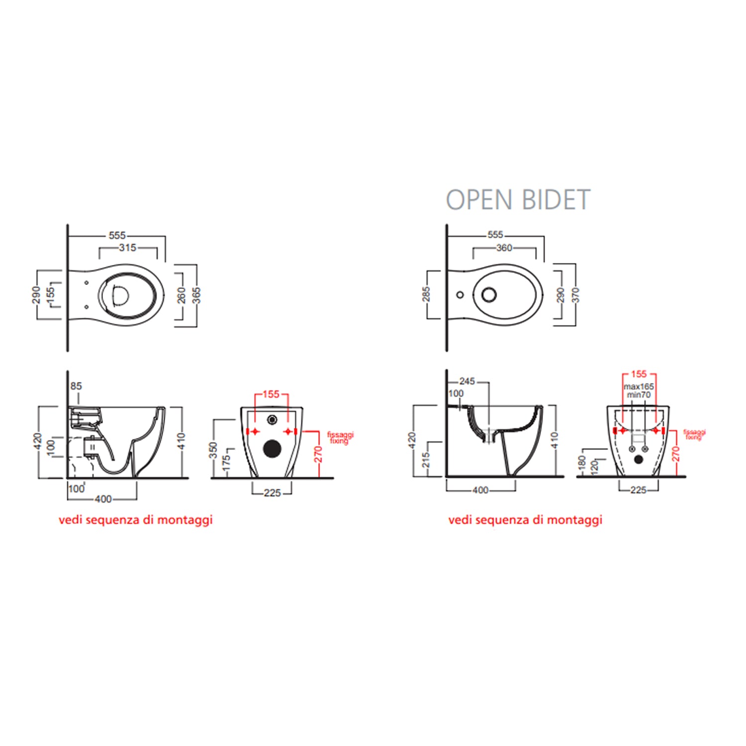 Bidet filomuro 55x36 cm collezione Le Fiabe di Hatria