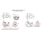 Wc filomuro traslato 55x36 cm collezione Le Fiabe di Hatria con sedile soft close