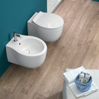 Sanitari sospesi da 50 cm collezione Le Fiabe di Hatria con sedile soft close