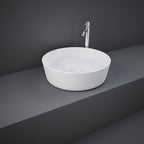 Lavabo da appoggio tondo bordi sottili Sensation in ceramica diametro 42 cm- Bianco Lucido