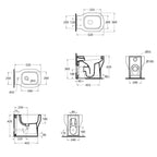 Sanitari Filoparete Ceramica Azzurra Glaze WC + BIDET + SEDILE