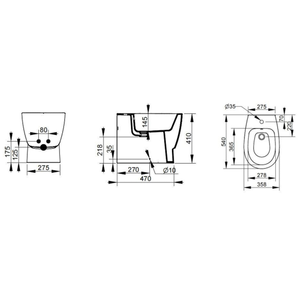 Coppia di sanitari filomuro Ceramica Dolomite modello Demy 54x36 cm con sedile Softclose