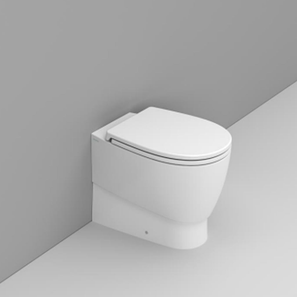 Coppia di sanitari filomuro Ceramica Dolomite modello Demy 54x36 cm con sedile Softclose