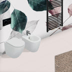 Sanitari Filomuro Rimless con copriwater Soft Close BathCore serie Infinity 53x36