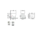 Sanitari filomuro BathCore serie Tulipano con sedile Softclose bianco lucido