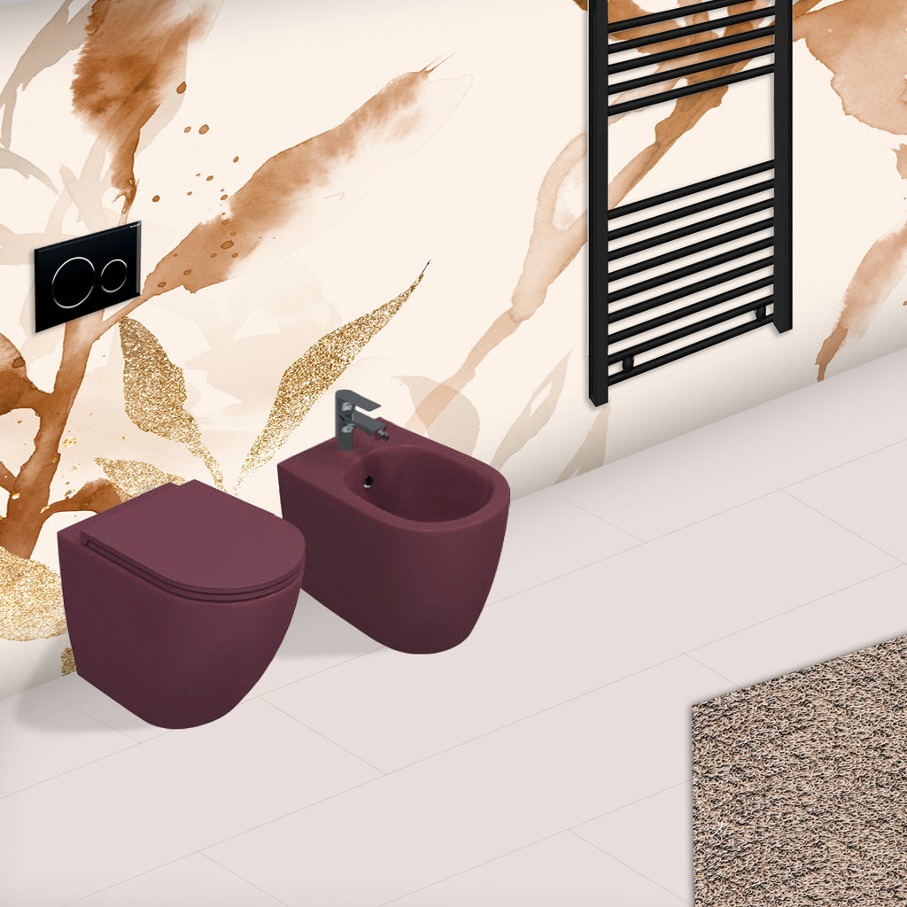 Sanitari Filomuro Rimless con coprieater Soft Close BathCore serie Infinity 53x36