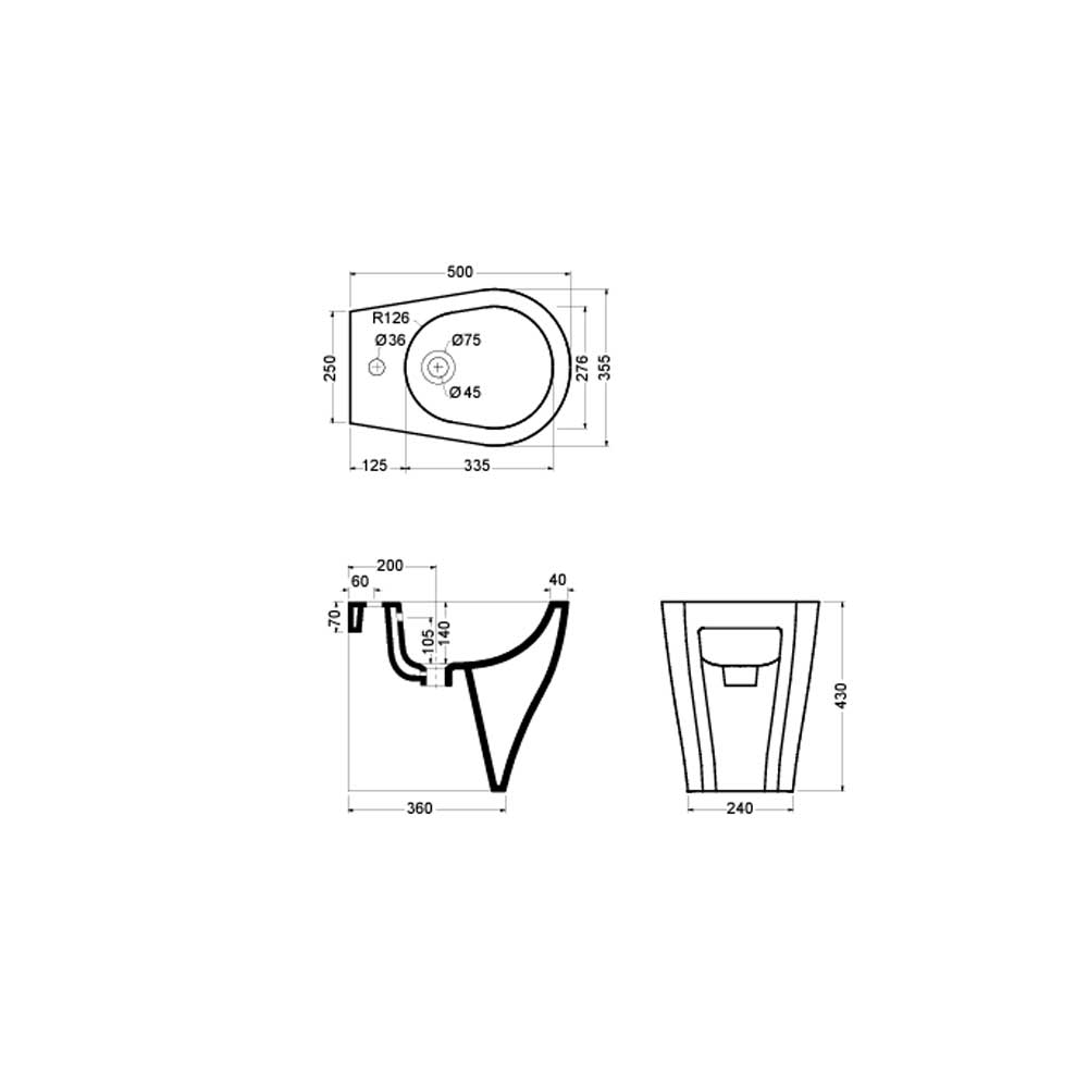 Sanitari a terra filo parete Axa collezione Avani wc + bidet + sedile soft close