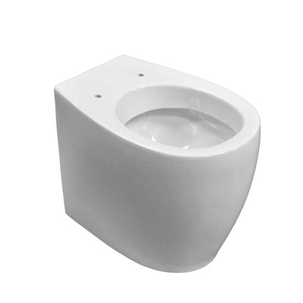 Sanitari filomuro Bathcore con scarico universale e sedile tradizionale serie Duomo Plus Altezza cm 49