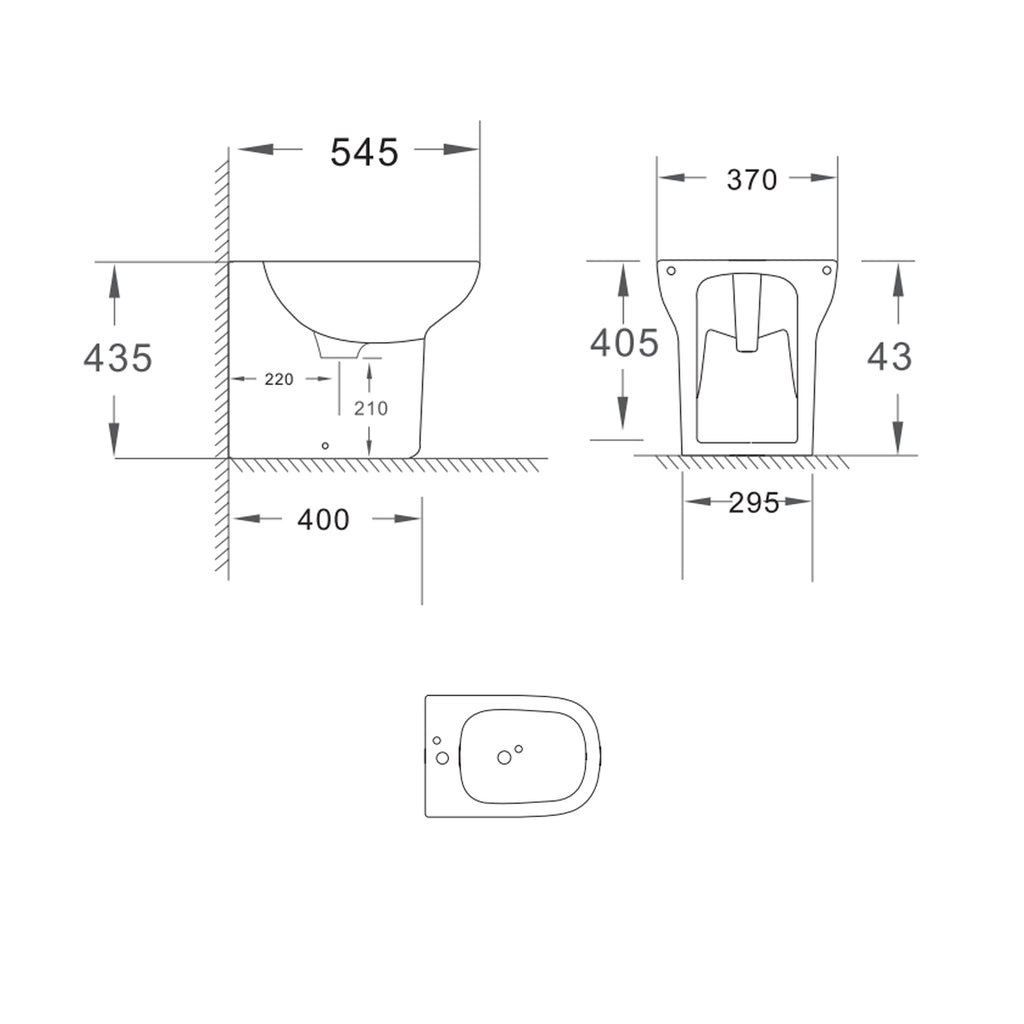 Sanitari Bathcore filomuro serie Ambrosia con sedile Softclose bianco lucido