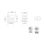 Sanitari Bathcore filomuro serie Ambrosia con sedile Softclose bianco lucido