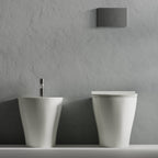 Coppia sanitari filomuro Ceramica Dolomite modello Mirto 55x36 cm con sedile Softclose