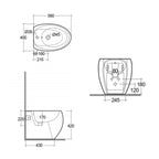 Coppia di sanitari filomuro collezione Cloud di Rak Ceramics cm 56 con copriwater Bianco Lucido