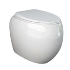 Coppia di sanitari filomuro collezione Cloud di Rak Ceramics cm 56 con copriwater Bianco Lucido