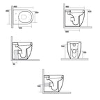 Sanitari filomuro 48x36 cm collezione Flo Kerasan con sedile soft close