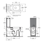 Vaso Monoblocco Filomuro completo di cassetta e sedile Ceramica Azzurra Glaze sedile soft close