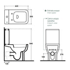 Vaso Monoblocco installazione filomuro 50x36 cm modello Seven Ceramica Althea - sedile softclose