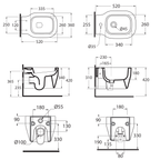 Sanitari Sospesi Ceramica Azzurra Glaze WC + BIDET + SEDILE SOFT CLOSE