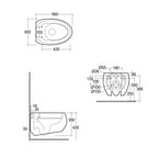 Coppia di sanitari sospesi collezione Cloud di Rak Ceramics con sistema Rimless e coprivaso cm 56 Bianco Opaco