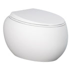 Coppia di sanitari sospesi collezione Cloud di Rak Ceramics con sistema Rimless e coprivaso cm 56 Bianco Opaco