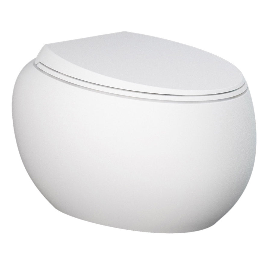 Coppia di sanitari sospesi collezione Cloud di Rak Ceramics con sistema Rimless e coprivaso cm 56 Bianco Opaco