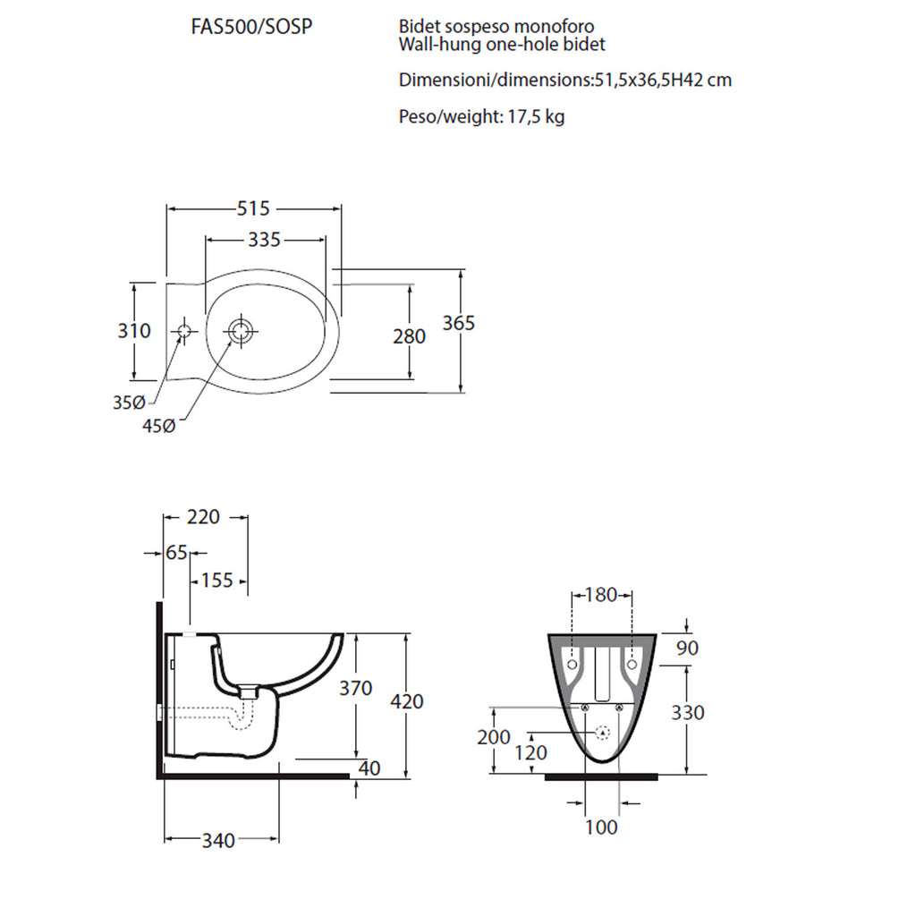 Sanitari sospesi Azzurra Fast completi di wc