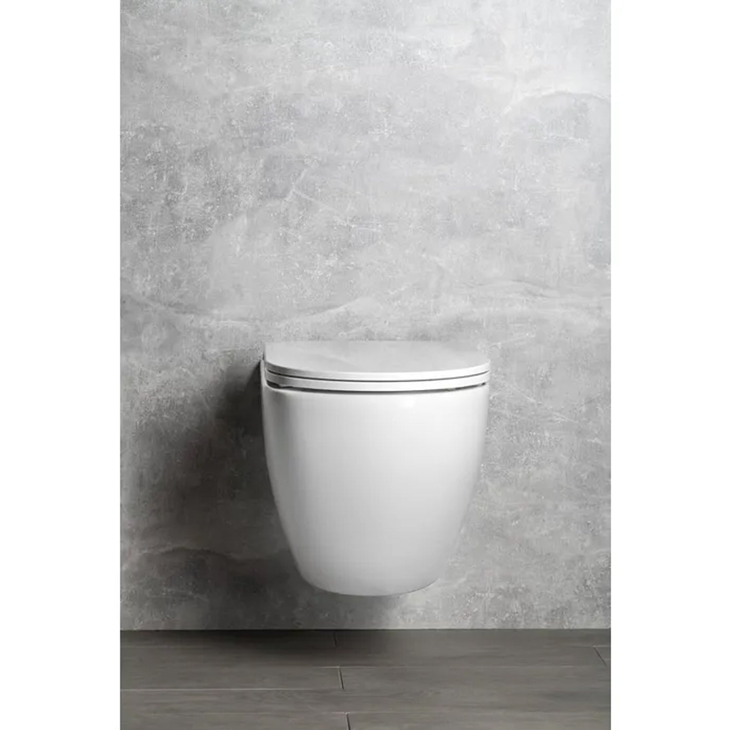 Sanitari sospesi Rimless con copriwater Soft Close BathCore serie Infinity 53x36