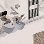 Sanitari sospesi Rimless con copriwater Soft Close BathCore serie Infinity 53x36