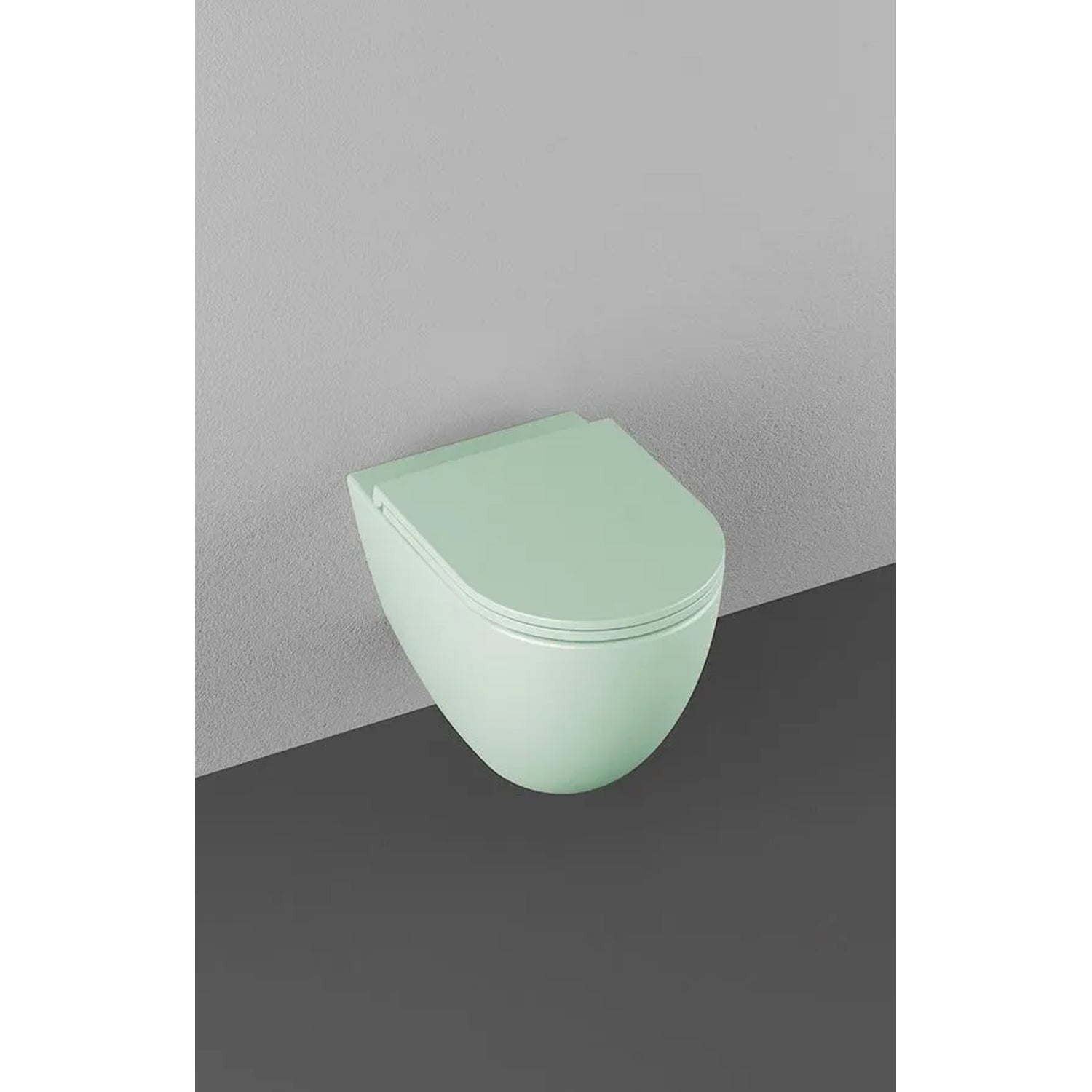 Sanitari sospesi Rimless con copriwater Soft Close BathCore serie Infinity 53x36