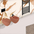 Sanitari sospesi Rimless con copriwater Soft Close BathCore serie Infinity 53x36