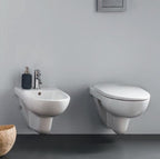 Sanitari sospesi wc+bidet +sedile normal close Geberit 'Selnova Pro' cm 53
