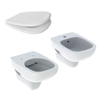 Sanitari sospesi wc senza brida+bidet +sedile tradizionale Geberit 'Fantasia 2' cm 51