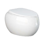 Coppia di sanitari sospesi collezione Cloud di Rak Ceramics con sistema Rimless e coprivaso cm 56 Bianco Lucido