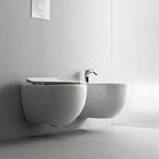 Coppia di sanitari sospesi rimless Axa modello Glomp 51x36
