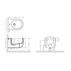 Coppia di sanitari sospesi rimless Axa modello Glomp 51x36