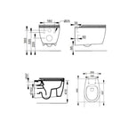 Coppia di sanitari sospesi Ceramica Dolomite modello Demy 54x36 cm con sedile Softclose