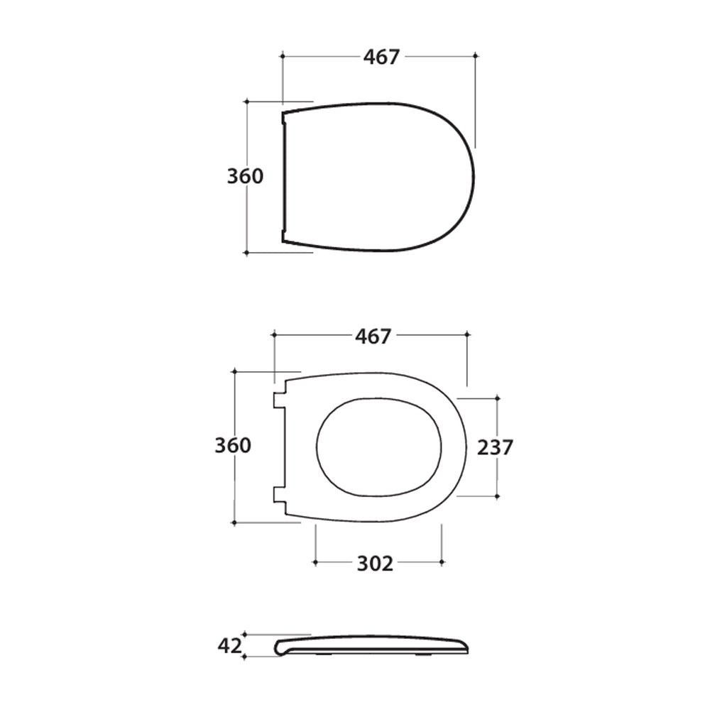 Sanitari Filoparete senza brida 52x36 modello Grace di Ceramica Globo con sedile incluso - Bianco Lucido