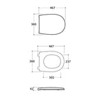 Sanitari Filoparete senza brida 52x36 modello Grace di Ceramica Globo con sedile incluso - Bianco Lucido