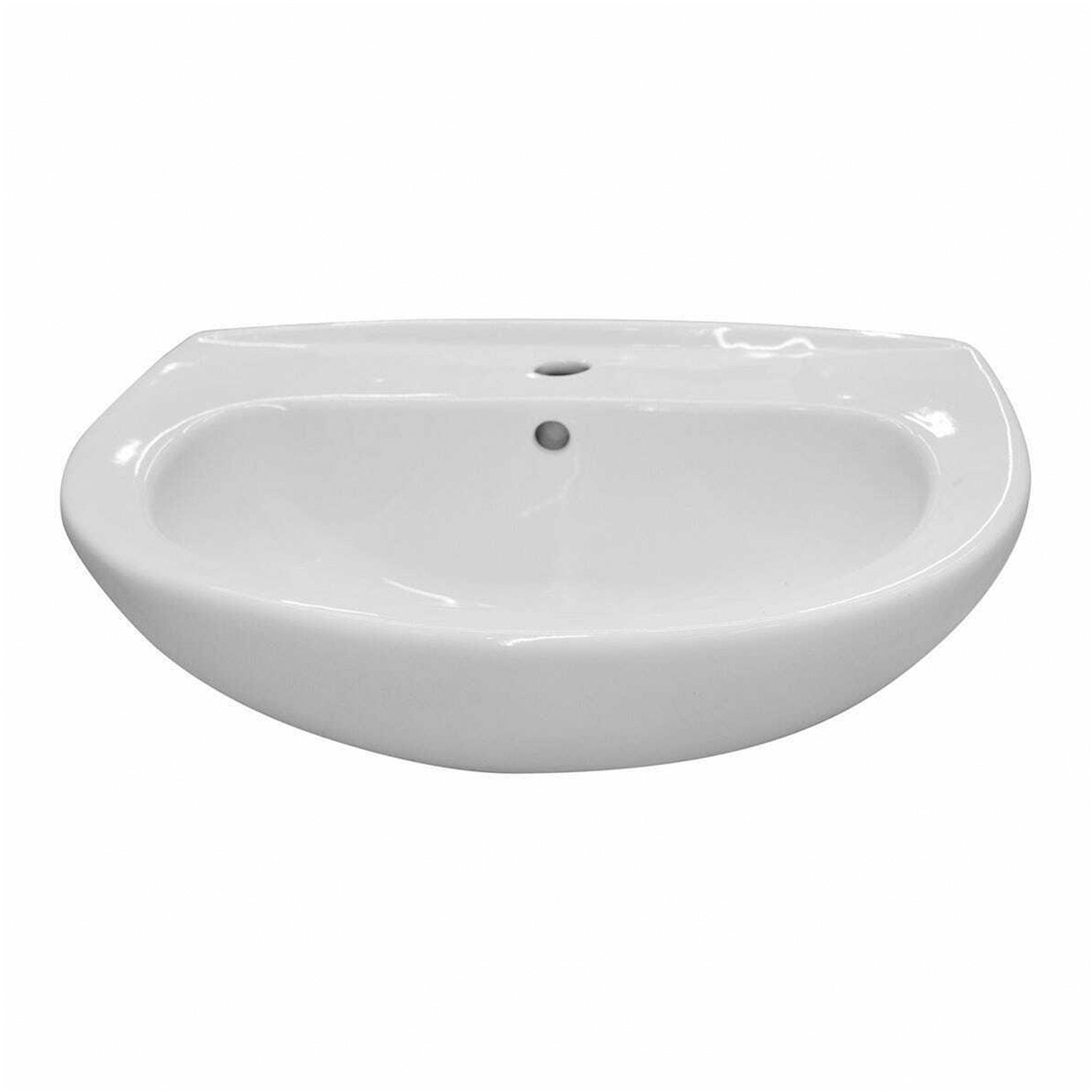 Lavabo sospeso modello Tris Gravena misure cm 45x36 in ceramica bianca lucida. Con foro troppopieno.