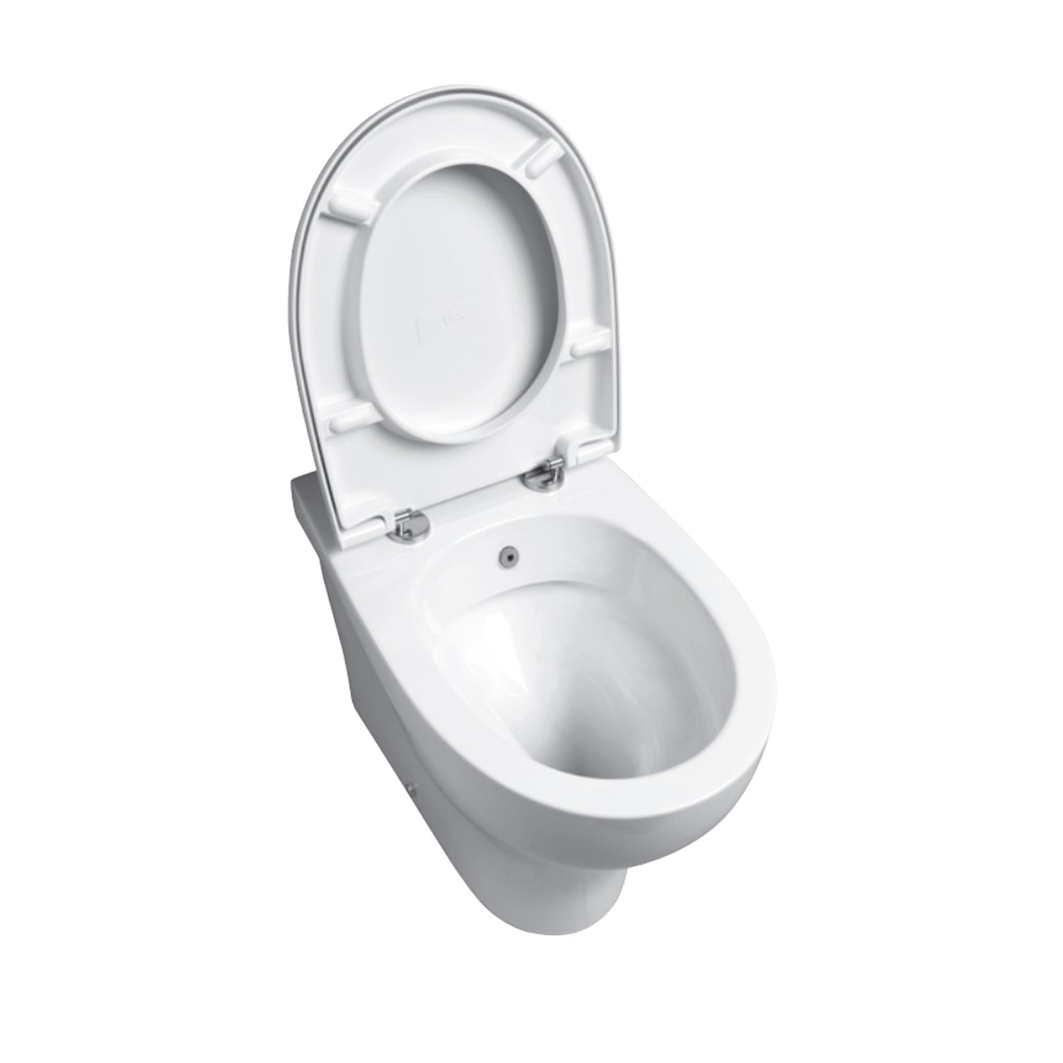 Vaso/bidet con scarico a parete Pratica by Azzurra con sedile soft-close 54x35xH42 cm - Bianco Lucido