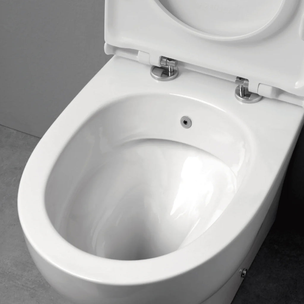 Vaso/bidet con scarico a parete Pratica by Azzurra con sedile soft-close 54x35xH42 cm - Bianco Lucido