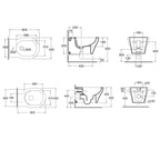 Set sanitari Azzurra XL vaso WC e bidet a terra 61x43x49H cm con sedile â€“ Bianco lucido