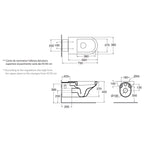 Vaso sospeso Thin di Azzurra Ceramica per diversamente abili 75Ã—36Ã—H37 cm - Bianco Lucido