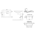 Lavabo sospeso per disabili Azzurra Thin 70x57 cm con apertura frontale e staffe inclinabili â€“ Bianco lucido
