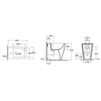 Set sanitari a terra Azzurra Comoda H50 con scarico traslato 56x36