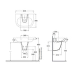 Lavabo con semicolonna sospesa Ceramica Azzurra modello Pratica - Bianco lucido