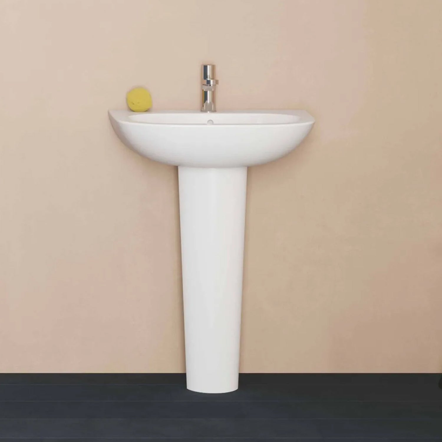 Lavabo con colonna Ceramica Azzurra modello Pratica - Bianco lucido