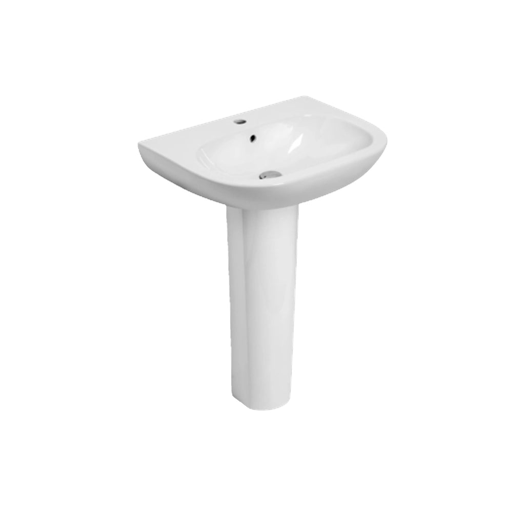 Lavabo con colonna Ceramica Azzurra modello Pratica - Bianco lucido