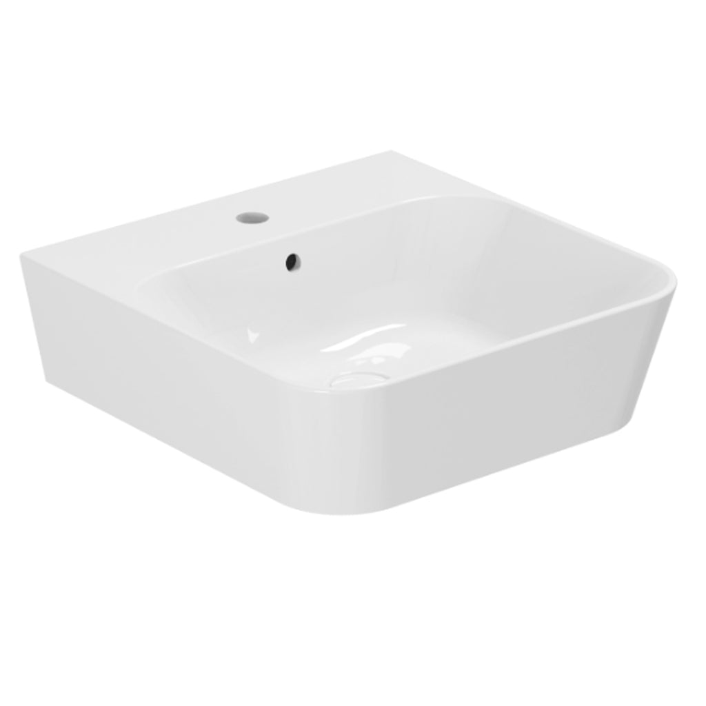 Lavabo sospeso/appoggio Azzurra serie Build 65x50 cm - Bianco lucido