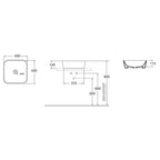 Lavabo da appoggio Azzurra serie Build 43x43 cm - Bianco lucido